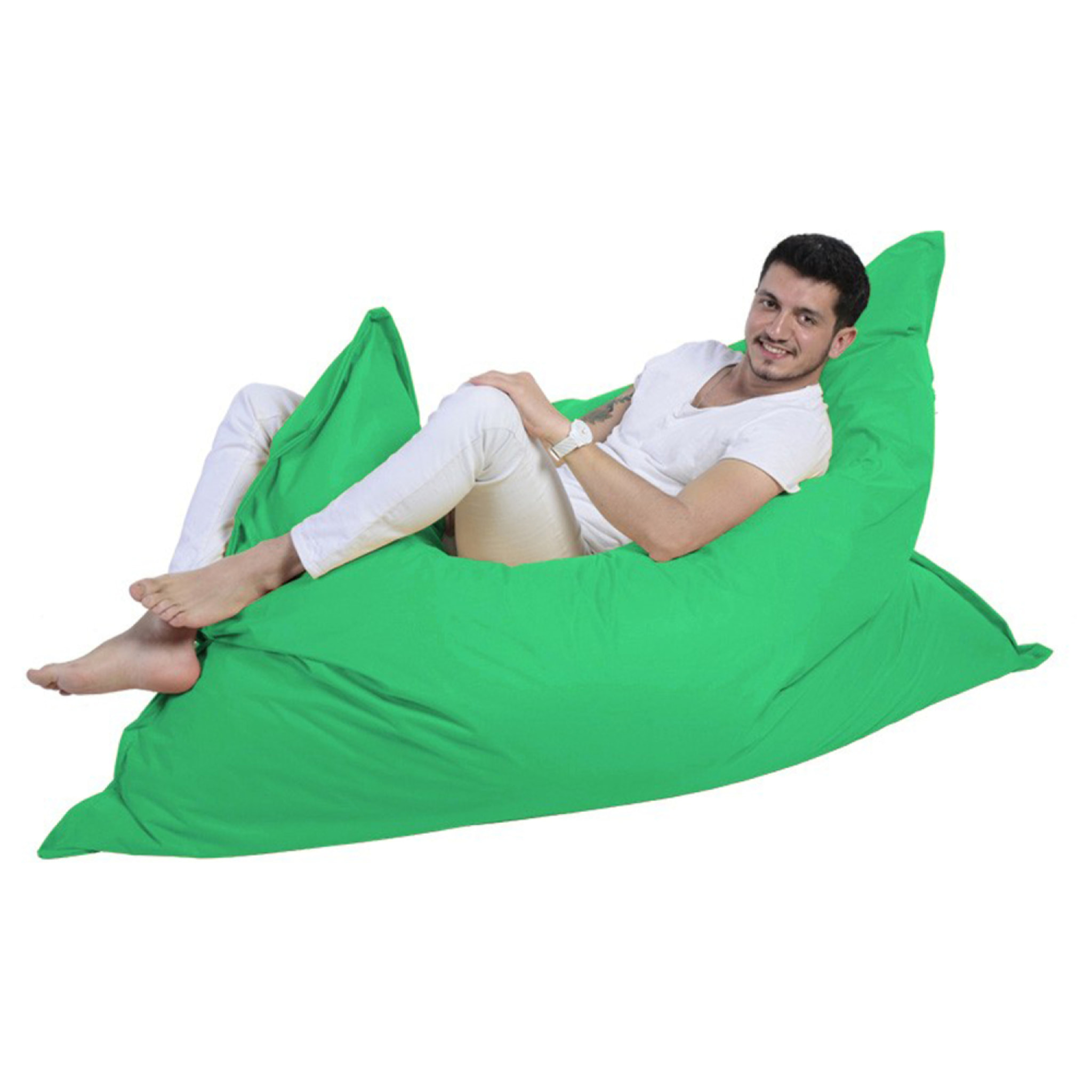 Pouf rectangulaire d'extérieur XXL 180x140cm vert THIES