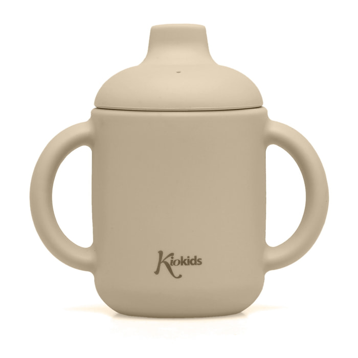 TAZA DE SILICONA BEIGE CON ASAS