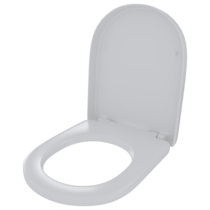 Sedile WC Copriwater Tavoletta UNIVERSALE Rapido Montaggio Soft Close Chiusura Ammortizzata In Plastica Antibatterica 458x361 Mm Bianco Forma D