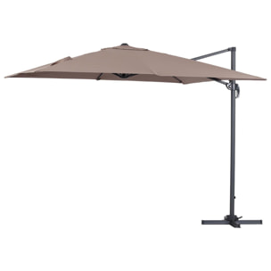 Parasol déporté "Sun 3" - 3 x 3 m - Taupe