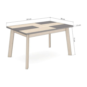 Mesa de comedor Naira 140 Roble Negro Roble