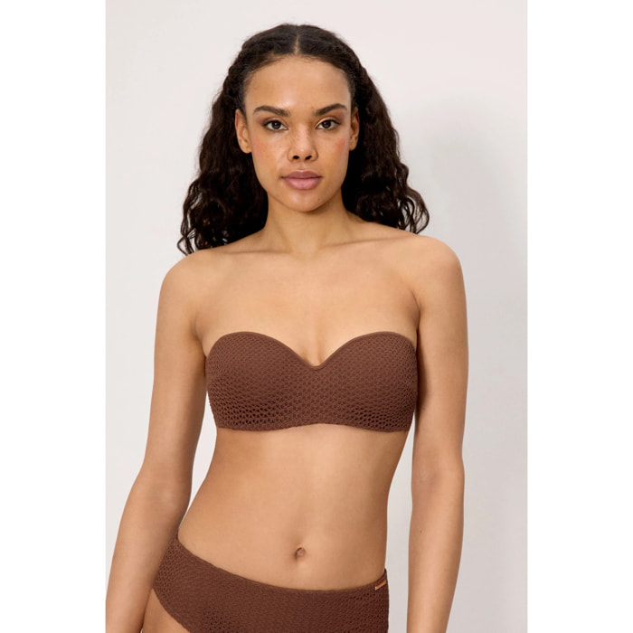 Top bikini bandeau Marrone