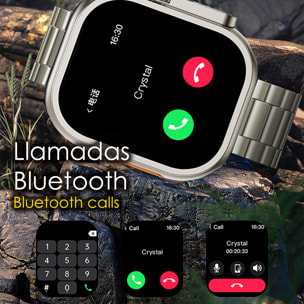 DAM Smartwatch Z87 Ultra triple pulsera. Funciones outdoor, llamadas BT, notificaciones push. Decenas de modos deportivos. 4,4x1,3x4,9 Cm. Color: Naranja