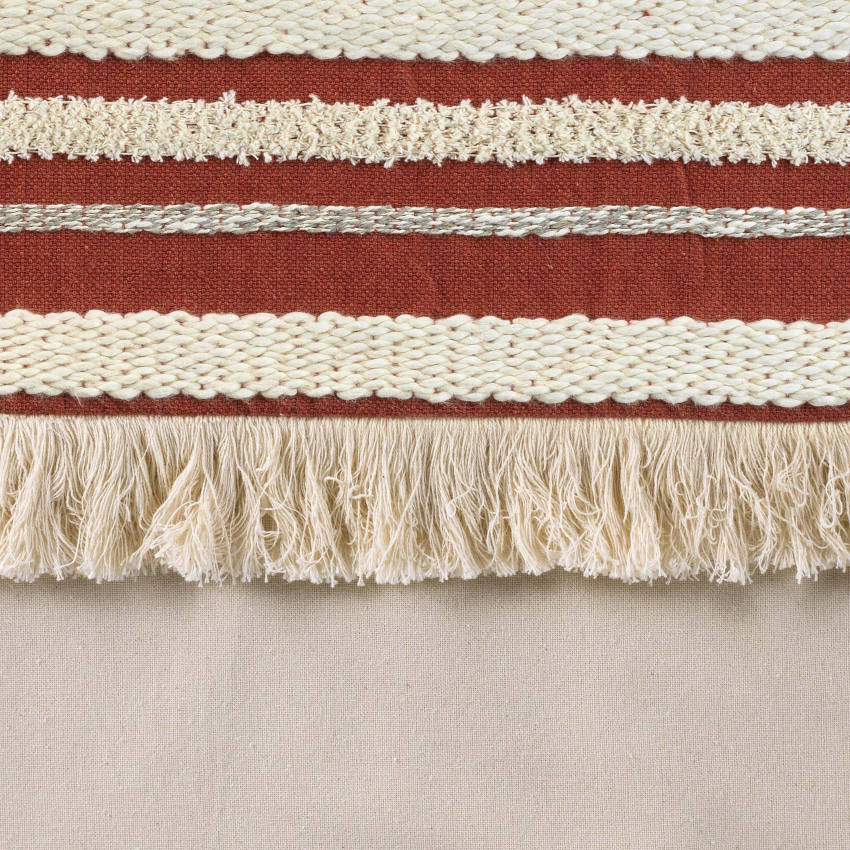 Rideau au top tissé et frangé - Terracotta