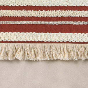 Rideau au top tissé et frangé - Terracotta