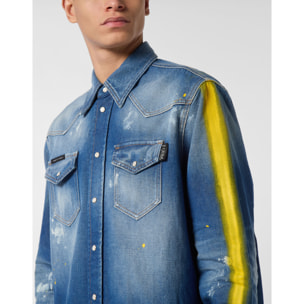 PHILIPP PLEIN Denim Shirt Ls