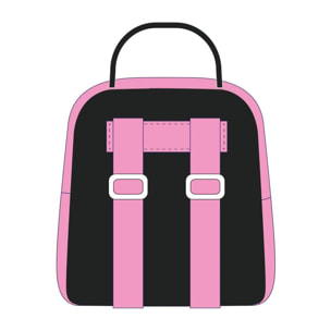 Mochila infantil tiempo libre hello kitty kuromi en color rosa y negro con 2 compartimentos 19x23x8cm