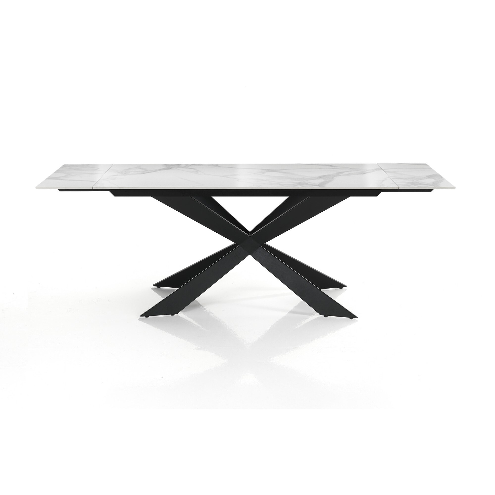 Oresteluchetta Tavolo allungabile WARD 120 WHITE MARBLE - BLACK