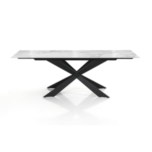 Oresteluchetta Tavolo allungabile WARD 120 WHITE MARBLE - BLACK