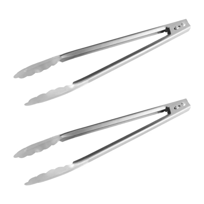Fackelmann Lot de 2 Pinces de cuisine multifonction en acier