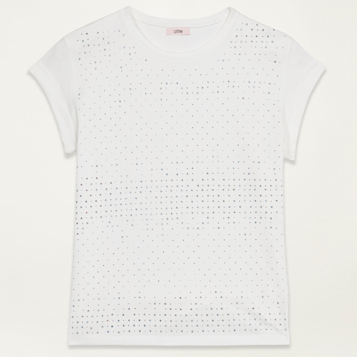 Oltre - T-shirt con pioggia di cristalli - Bianco