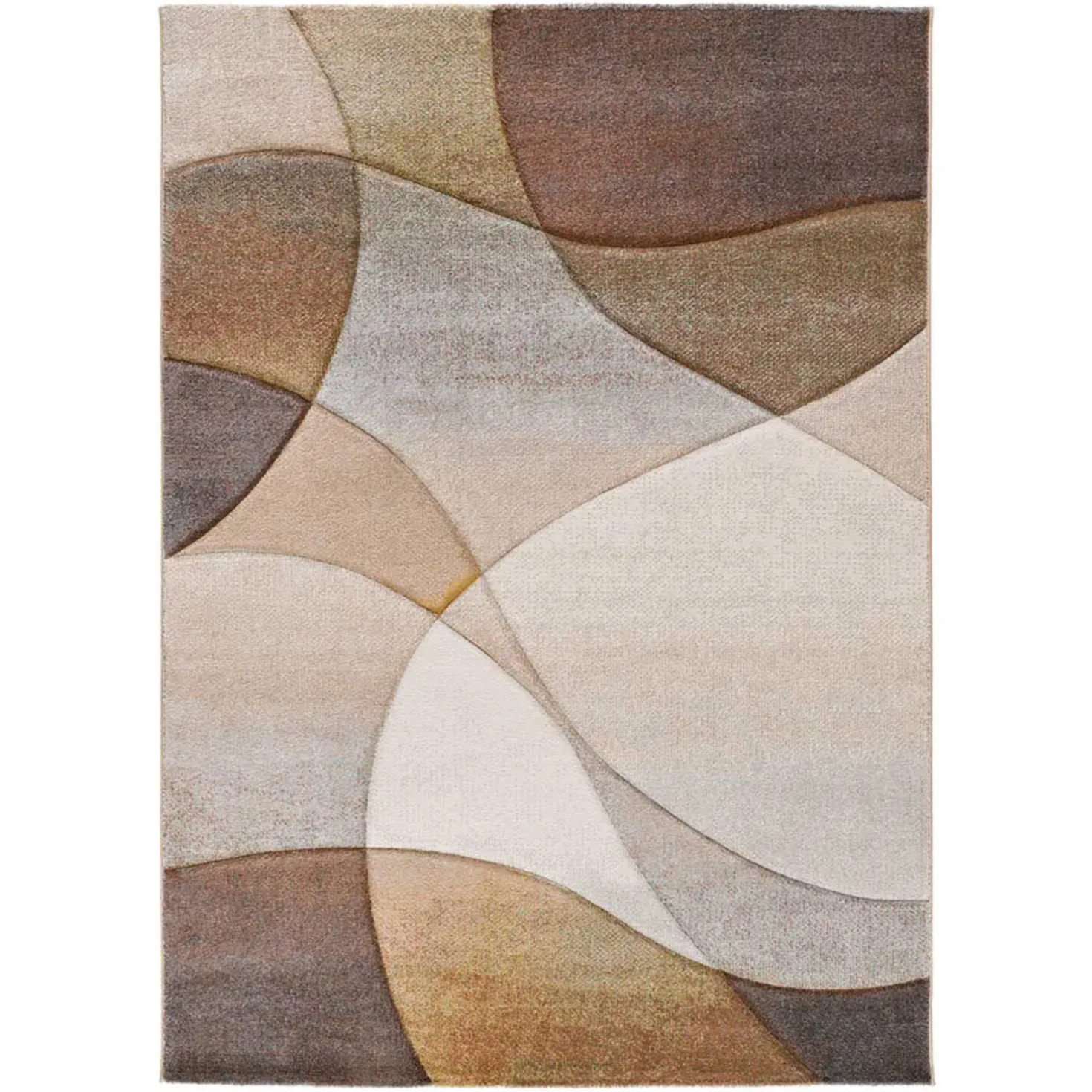 BADET Alfombra abstracta de pelo corto terracota, varias medidas disponibles.