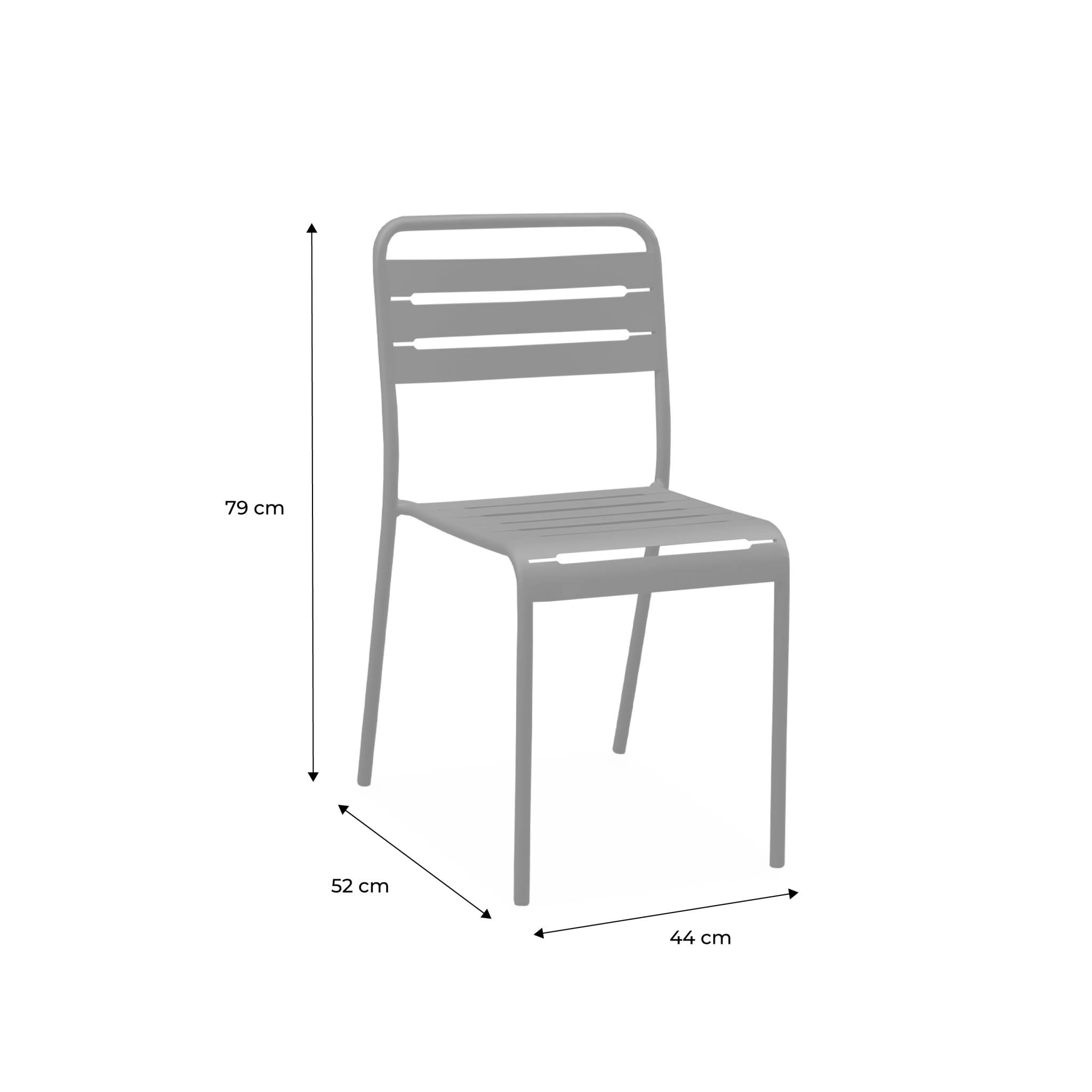 Lot de 2 chaises de jardin acier. 2 places. marine. Amelia. L44 x P52 x H79cm
