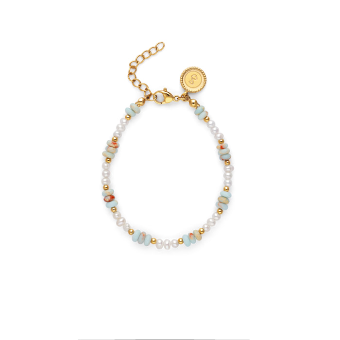 Bracciale Daylight Perle Acciao Placcato Oro