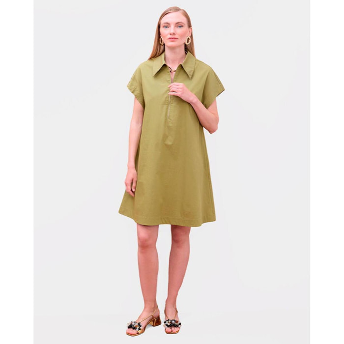 Abito camicia a maniche corte