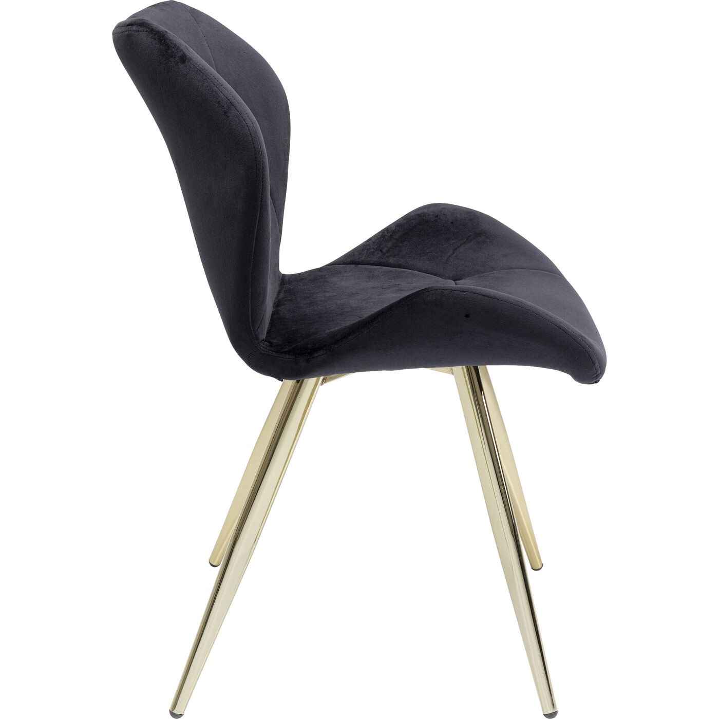 Chaise Viva velours noir et or Kare Design