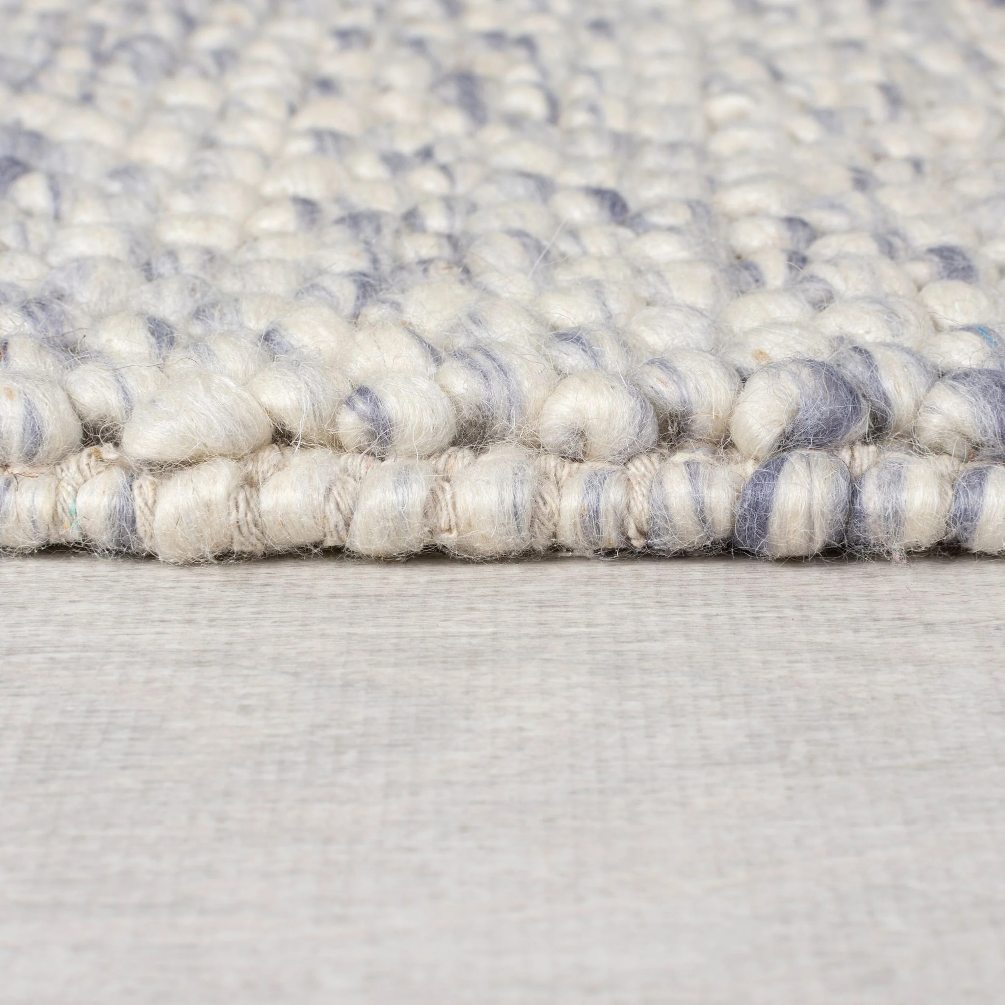 Tapis laine bouclée de couloir MINERALS Bleu