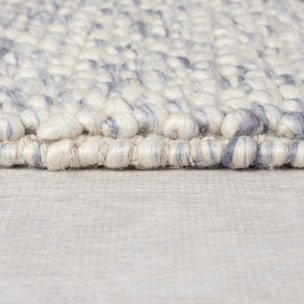 Tapis laine bouclée de couloir MINERALS Bleu