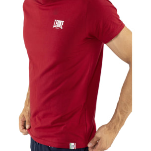 Camiseta de hombre de manga corta de algodón elástico con pequeño logo 'Basic'