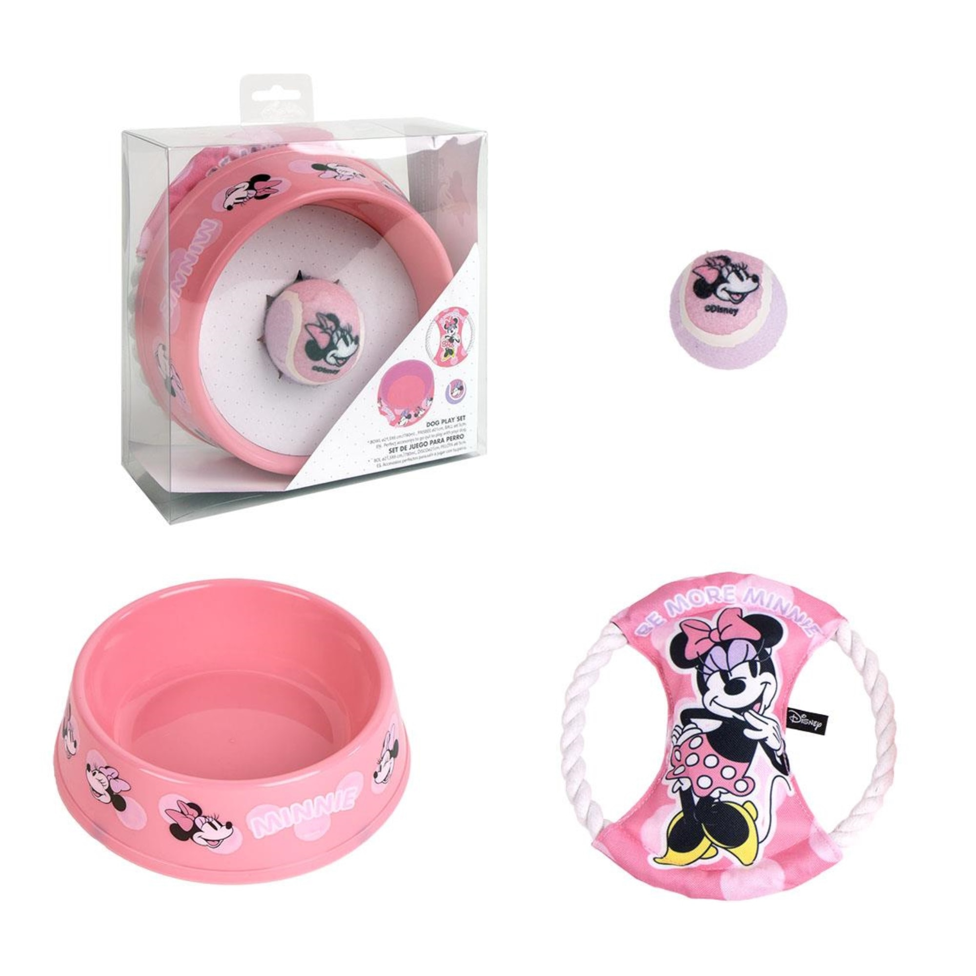 Set para mascota con juguete diseño minnie