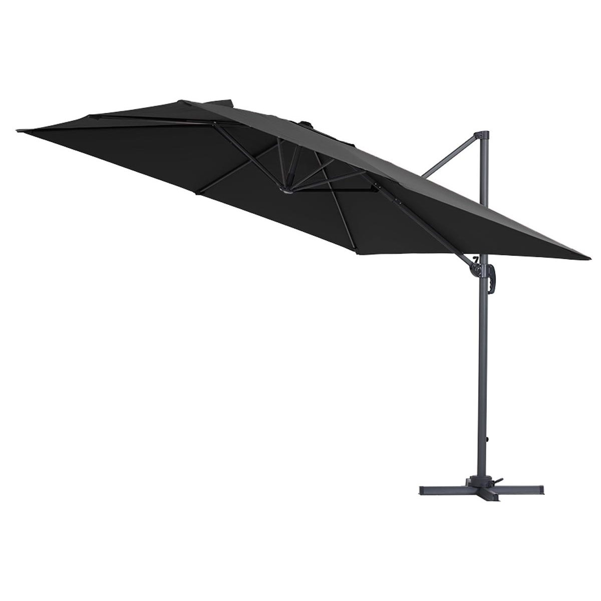 Parasol jardin déporté alu "Sun 3" 3 x 3 m - Noir