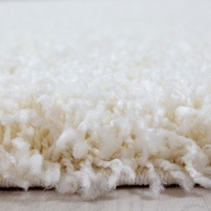 Tapis poils longs shaggy tissé motif uni ROCA