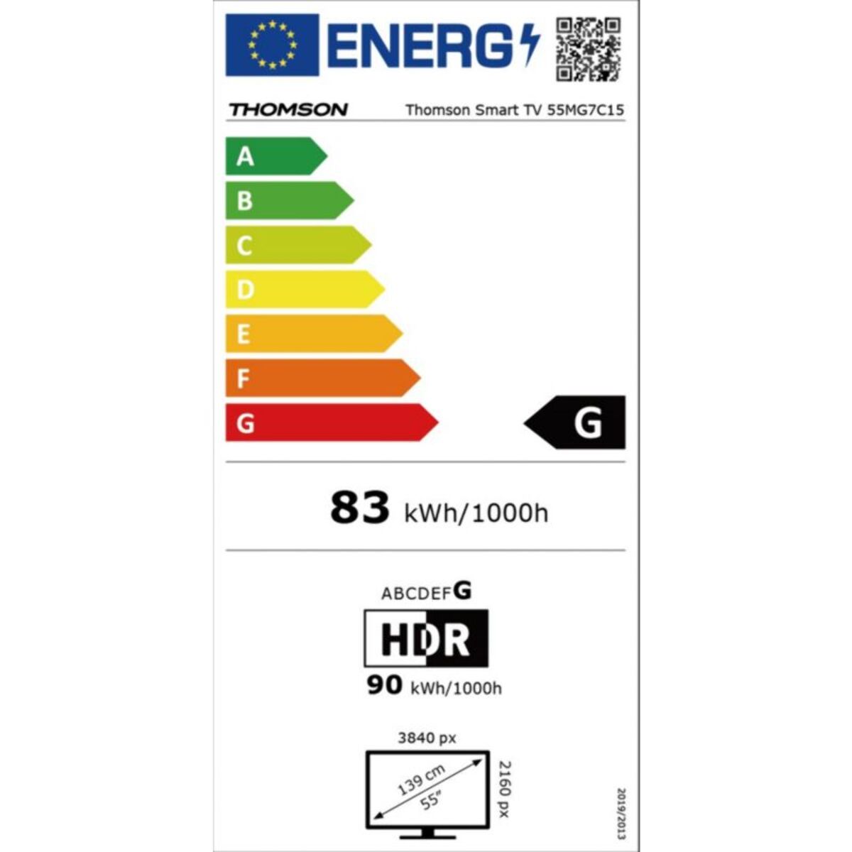 TV Mini Led THOMSON 55MG7C15 - 55 pouces ( 139 cm )