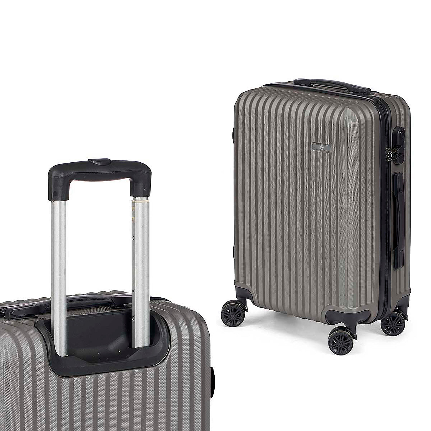 Set de 3 maletas trolley de ABS, ligeras y resistentes. Diseño listón.