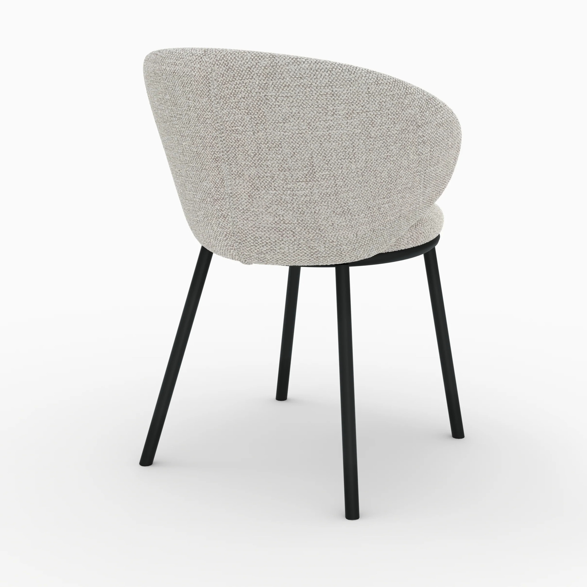 Chaise en tissu beige et pieds en métal noir - Angèle