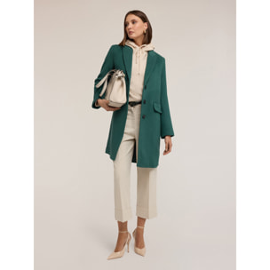 Motivi - Cappotto in misto lana ammagliato - Verde