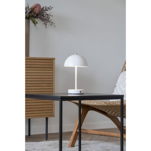 Lampada da tavolo ricaricabile Holt in metallo bianco 15x25 cm