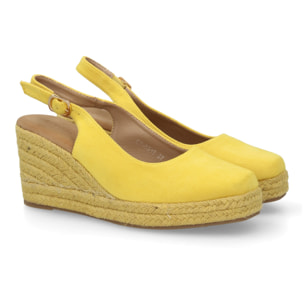 Alpargata cuña mujer talón abierto y pulsera ajustable