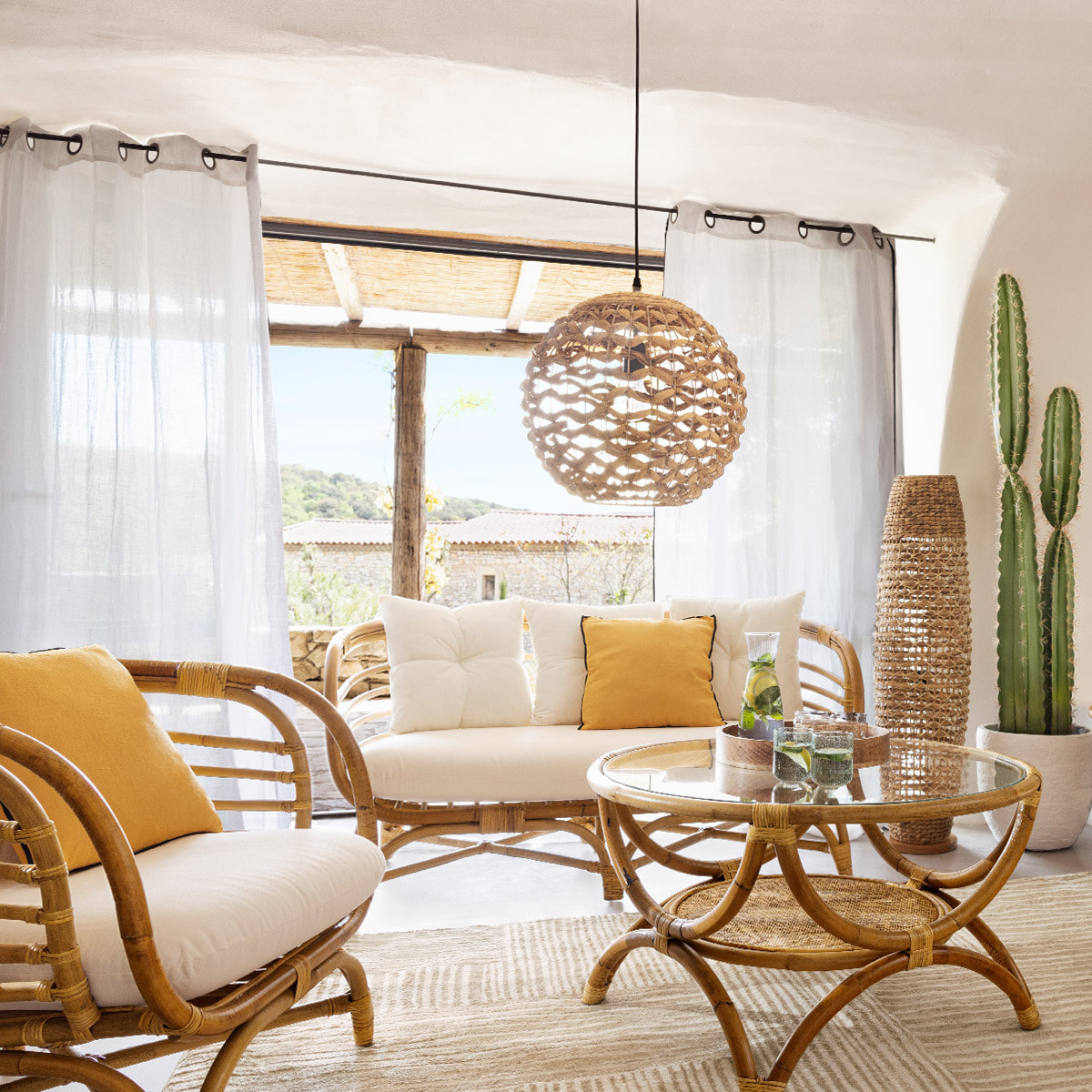 Lampadaire "Sand" - métal & papier H118 cm