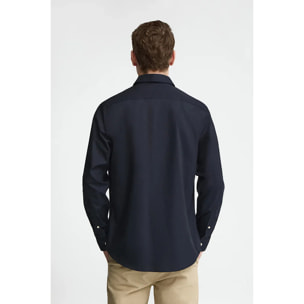 Camicia blu marino slim fit con logo Rigby Go