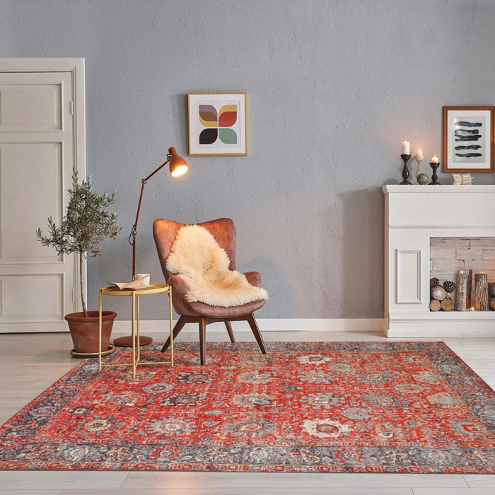 Tapis Orient 200x280 NOMEDA Rouge , tapis en coton
