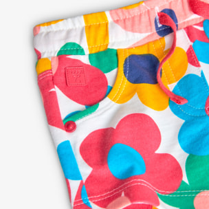 Short en molleton fleurs  -BCI