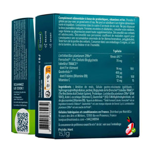 Nutri&Co Fer Bisglycinate et sa Souche Lactique - 30 gélules Vegan