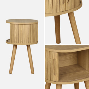 Table de chevet scandinave décor bois 2 portes coulissantes (lot de 2) LEGACY