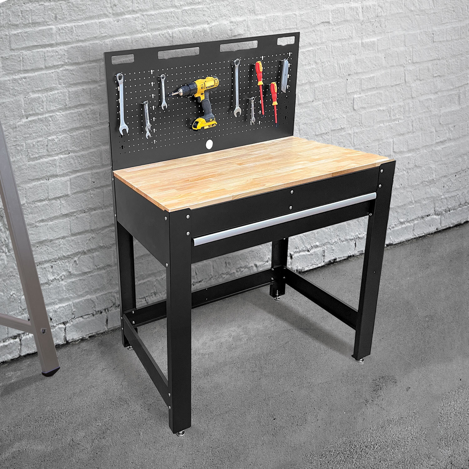 Phoenix TW Series TW4501B Ã©tabli 45 pouces noir avec plateau en hÃ©vÃ©a