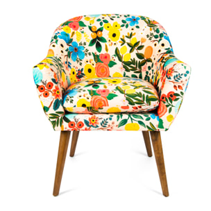 Poltrona Excelsa Fiori Frida poliestere e legno 70,5x65x83 cm multicolore