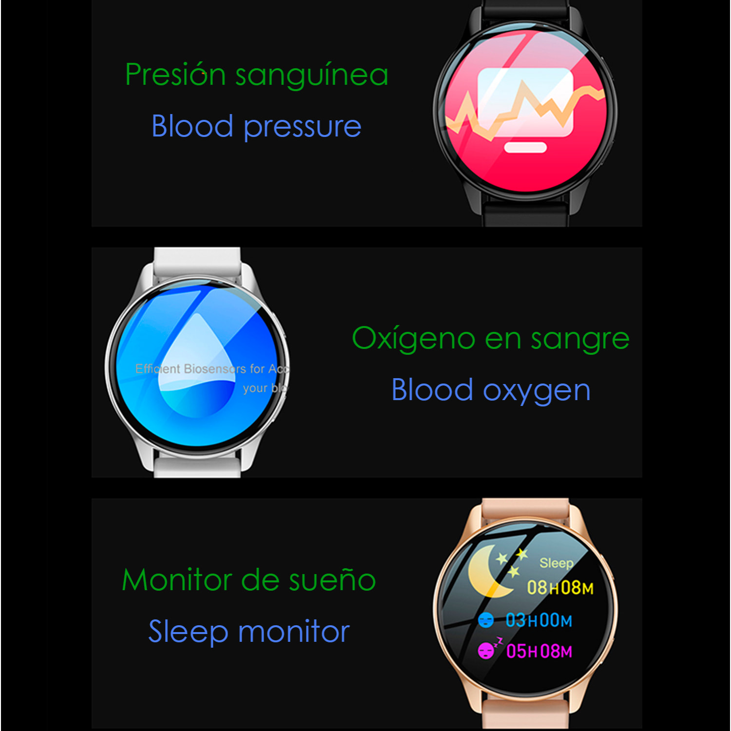 Smartwatch T2 Pro con pantalla AMOLED de 1.52", llamadas Bluetooth, notificaciones y modos de deporte.