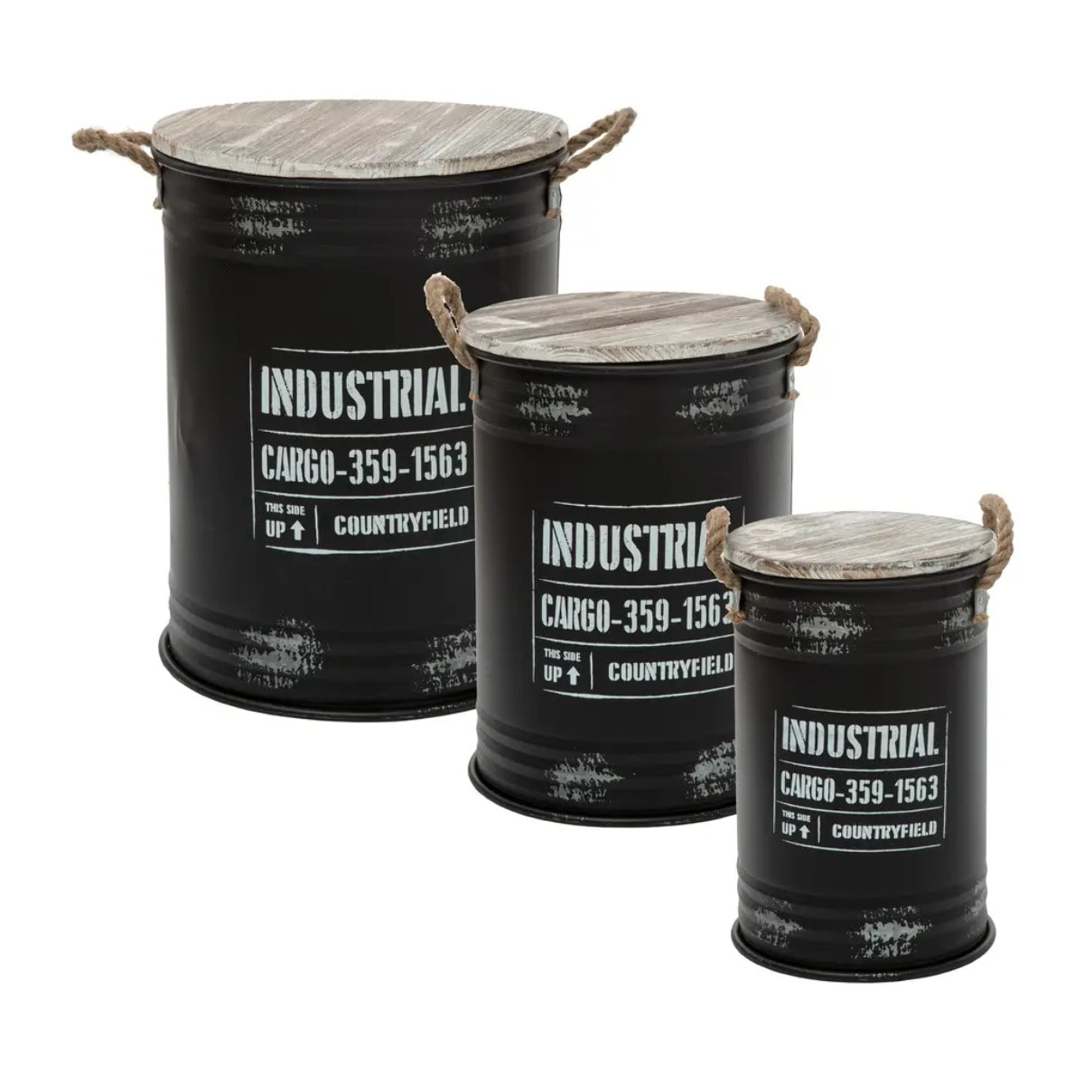 Coffre Bidon Noir x 3 Industrial