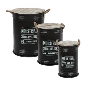 Coffre Bidon Noir x 3 Industrial