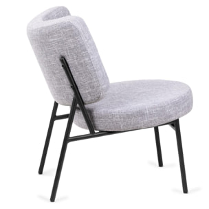 Sillón comedor gris acolchado butaca salón de diseño silla cómoda