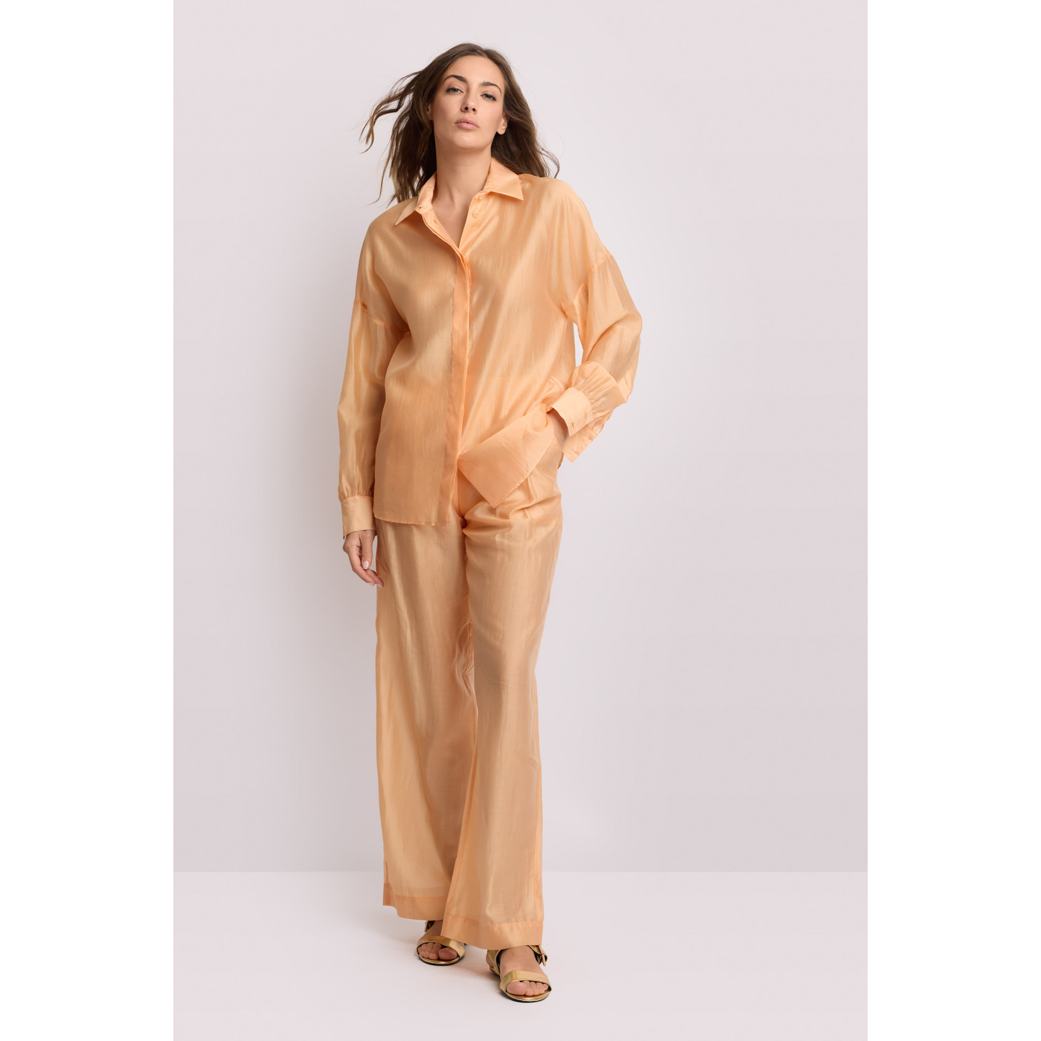 Kocca - Camicia elegante stile minimal Donna, Tinta unita, Colletto di camicia