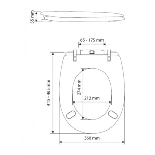 Abattant easy clip avec descente assistée art déco - Ivoire