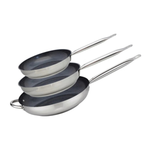 Set de 3 Poêles 24, 28 et 32 cm céramique sans PFAS Profi Therm Platinum Elo