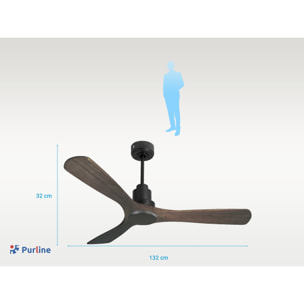 Ventilador de techo Modo Invierno/Verano Termostato Wifi Motor DC Techos Inclinados Mando a Distancia Hypersilence Memoria Vendible Shopify (AUTOMATICO) MoyoD132C0464578 PURLINE