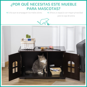 Casa para Gatos de Madera Armario de Almacenaje Encimera Amplio 80,3x52,6x48,8cm