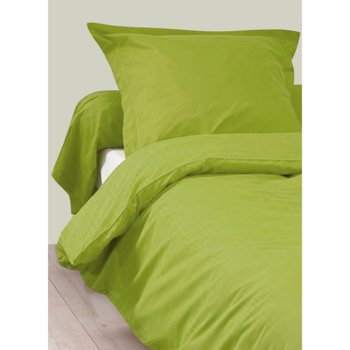 Housse de Couette Unie en 100 % Coton - Vert clair